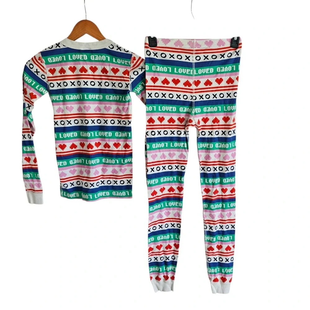 Hanna Andersson Kids Pajama Set Size 12 150 XOXO Hearts Valentine's‎ Day Organic